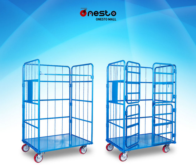 접이식롤테이너/청색/물류운반/고리형 4문형/사이즈 소형 대형, 800x1100x1700 4문형, 1개