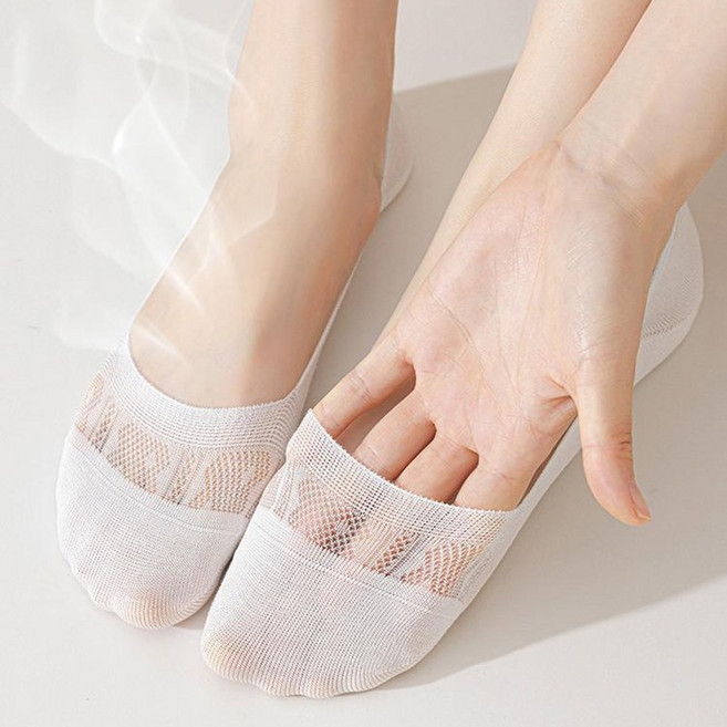 여자 여름 페이크삭스 셀롤로우스 실크 덧신양말 5켤레 세트