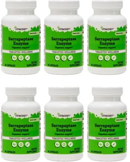 비타코스트 세라펩타아제 효소 캡슐, 6개, 60정 - 쿠팡