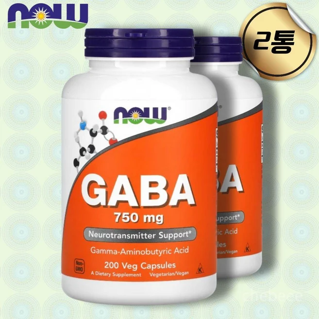 나우 푸드 가바 750mg 200캡슐 2병, 200정 - 쿠팡