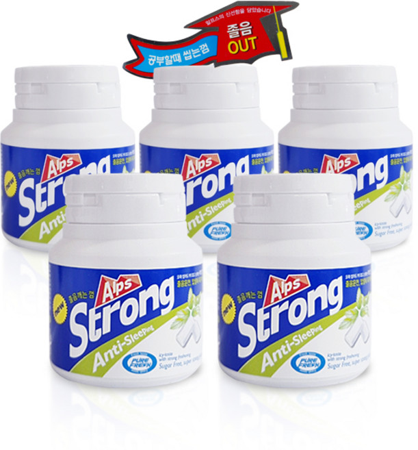 알프스 스트롱 무설탕 자일리톨 졸음껌, 5개, 54g