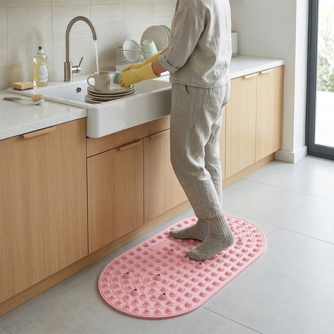 아노유 시원한 발지압판 매트 발마사지 주방 매트, 그레이, 1개