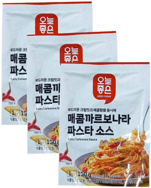 오늘좋은 매콤까르보나라 파스타소스, 3개, 150g