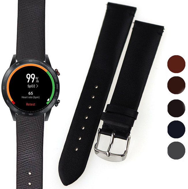 Honor GS 3i 워치 카프스킨 레더 가죽스트랩 호환밴드, 선택08 그레이 HT817, 1개