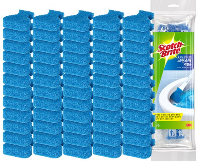 스카치브라이트 크린스틱 올인원 변기용 리필, 60개