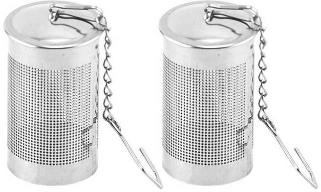 GHSHOP 느슨한 차 스티퍼 세트 2 스테인레스 스틸 티 볼 스트레이너 모든 종류의 차 양조를 위한 파인 메쉬 티 인퓨저, 높이 4cm, 1개