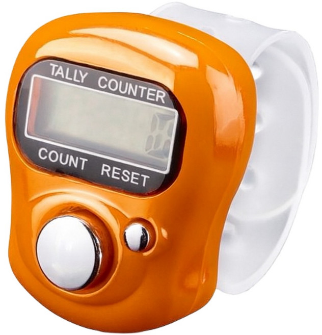 迷你電子手指計數器 LCD數字顯示 盤點計數器 宗教計數器, 顏色隨機出貨, 1個
