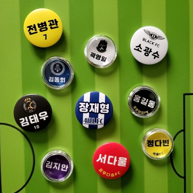 이름 자석 마그넷 축구 풋살 배드민턴 농구 스포츠, 기본 이름자석 (+팀명), 지름 38mm