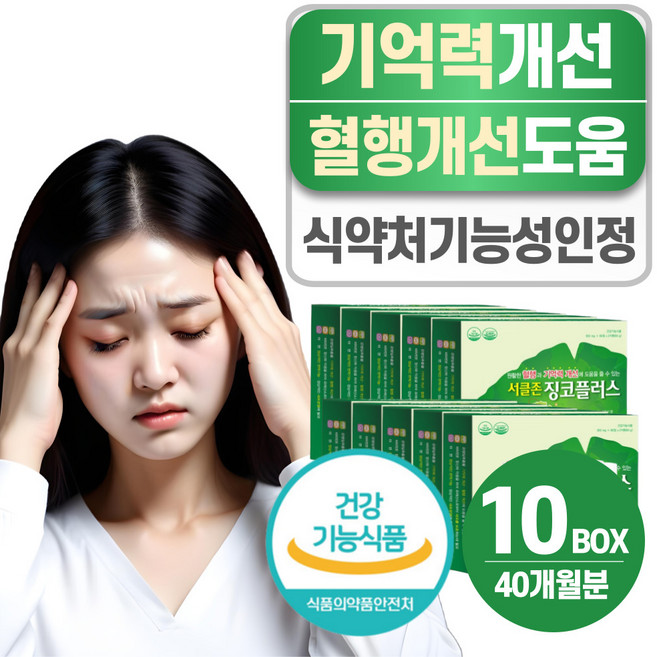 헬시위듀 뇌영양제 은행잎추출물 두뇌 기억력좋아지는법, 10개, 120정