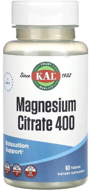칼 마그네슘 시트레이트 Magnesium Citrate 400 타블렛 60정, 1개 - 쿠팡