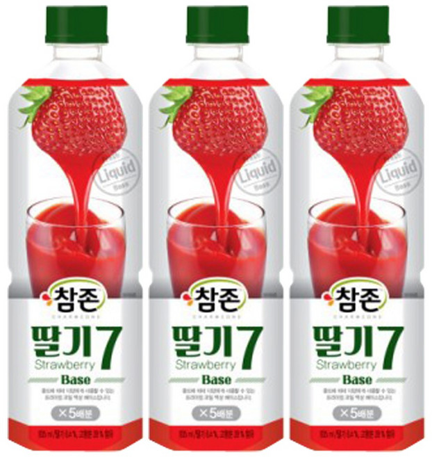 참존식품 딸기7베이스, 3개, 835ml