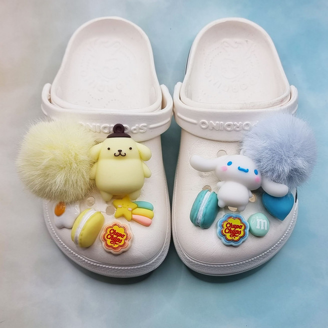 에떼리본 캐릭터 폼폼 파츠 반반세트12P 신발악세사리B14