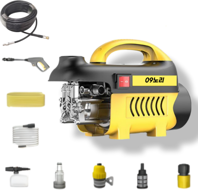 초강력 고압세척기 고압 분사기 자동차 세차기 하수구 뚫는 기계 200bar 09노리, 하수구호스 포함 기본형, 혼합색상