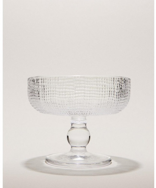 자라홈 브랜드관 엠보싱 유리 디저트 컵 46266412990 424466, 9.9 x 12 x 12 cm, 투명
