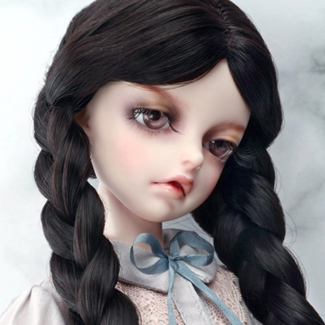 돌모아 구체관절인형 가발 MSD 42cm 고열사 양갈래 두껍게 땋은머리 블랙 (7-8) Shirley Pgtail Wig (Black), 1개