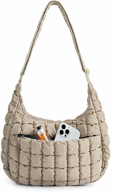 듀엘라 가벼운 구름 엠보 소프트 경량 패딩 누빔 크로스백 여성 퀄팅 가방