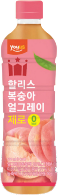 유어스 할리스 복숭아 얼그레이 대용량 편의점 음료 24개 1박스, 500ml