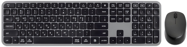 한성컴퓨터 Win / Mac 전환 무선 키보드 마우스 세트, 블랙, 일반형, LKM500