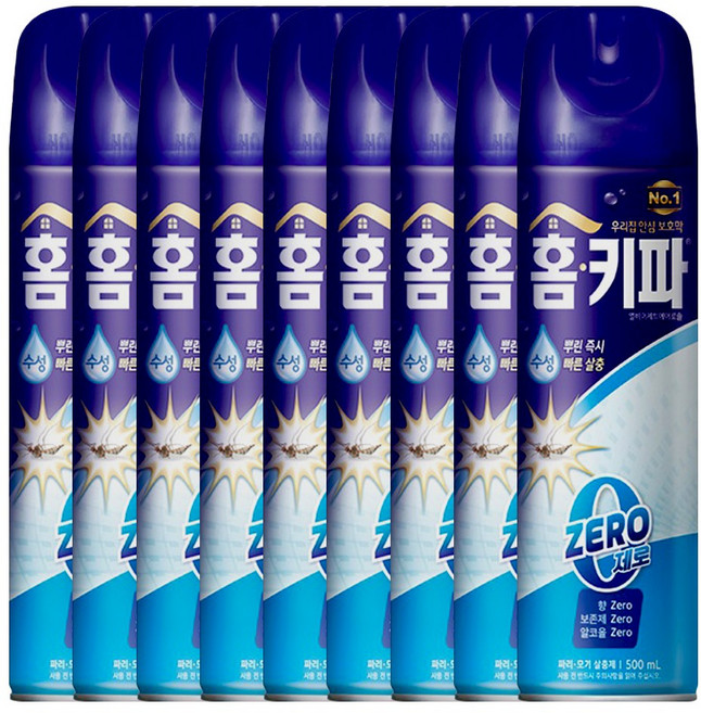 홈키파 엘비이 제트 에어로솔 제로 500ml X 9개