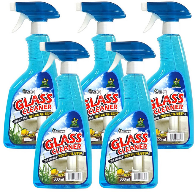 산도깨비 유리 세정제, 600ml, 5개