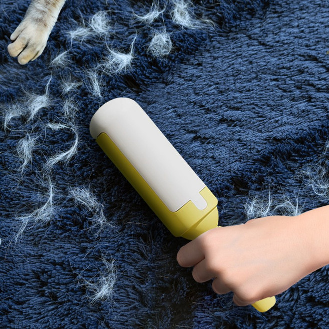 드륵깔꼼이 카펫 침구 옷 고양이 강아지 털제거기, 옐로우화이트, 1개