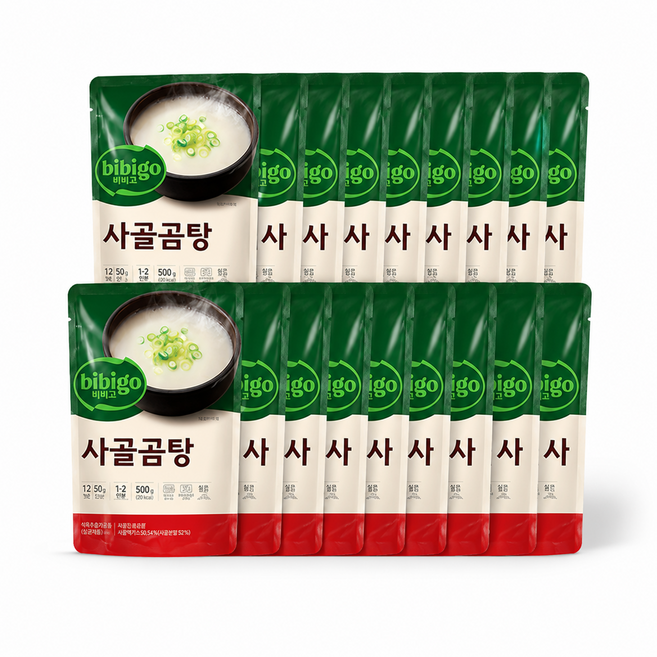 비비고 한우사골곰탕, 18개, 500g