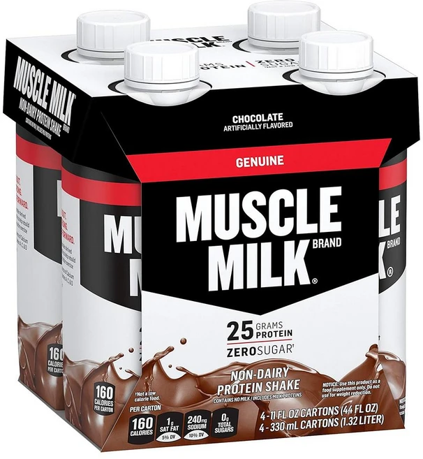 Muscle Milk 프로틴쉐이크 330ml 4개입 1팩 초콜릿 Muscle Milk Genuine Protein Shake Chocolate 25g, 1개 - 쿠팡
