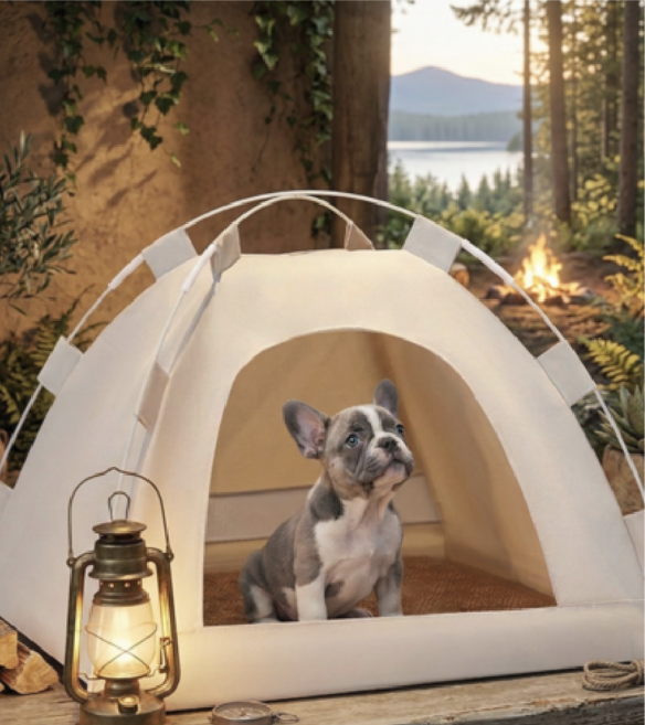 윌리펫 반려동물 사계절 만능 텐트 하우스, 1개, 아이보리
