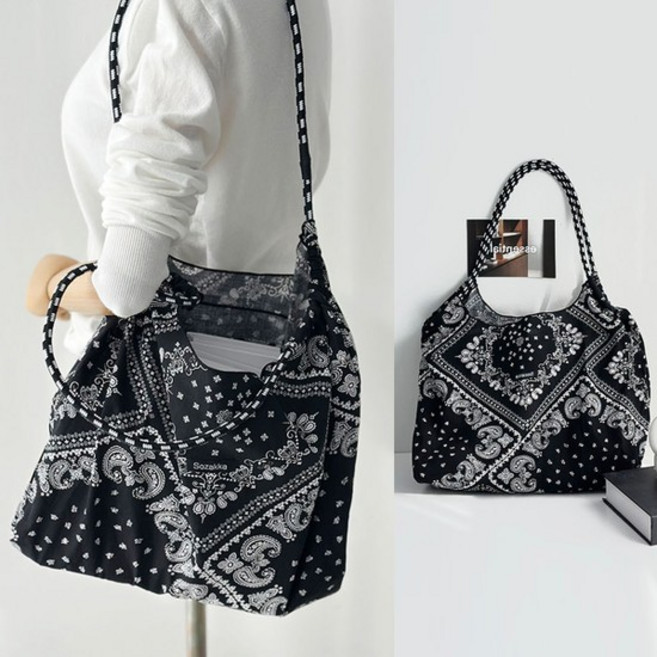 반다나 페이즐리 에스닉 루즈핏 에코백 보부상 가방