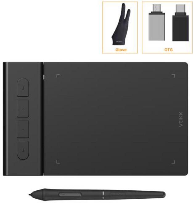 드로잉 필기 메모 패드 태블릿 전자 노트 VEIKK VK430 그래픽 그리기 Android PC 배터리 크롬북 디자인 8192 290 RPS, 없음