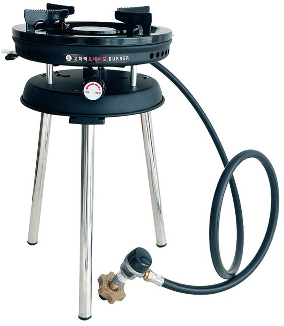 피엔코 고화력 토네이도 버너 LPG 전용 가스통, 1개, 블랙