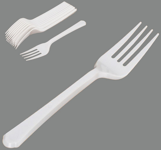 DN 다회용 포크 10P 캠핑 플라스틱 야외 백색 위생, 1개