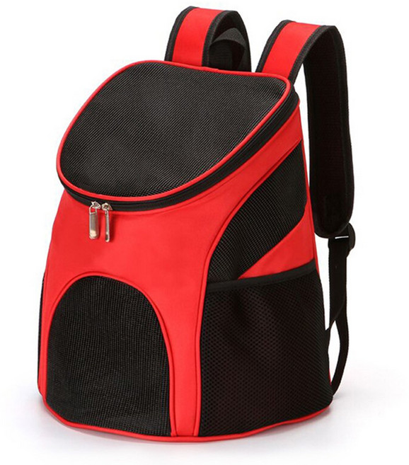 강아지 앞가방 3면 통풍 백팩형 고양이 반려동물 이동가방 봄 가을 산책, 1개, 빨간색