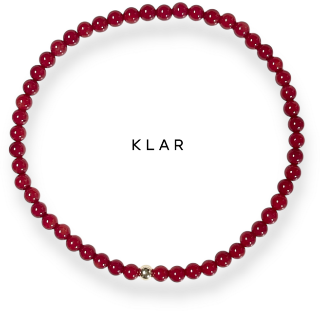 클라(KLAR) 천연 산호 (Coral) 14k (소) 원석팔찌 (3미리)
