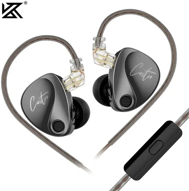 KZ Castor In Ear HiFi 이어폰 2DD 다이나믹 하이 엔드 밸런스드 아마츄어 모니터 헤드폰 취소 이어 버드, 02 Improved Bass MIC