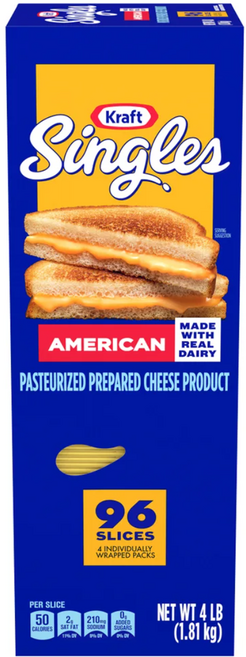 Kraft 싱글즈 아메리칸 치즈 슬라이스 96, 1개, 1.81kg