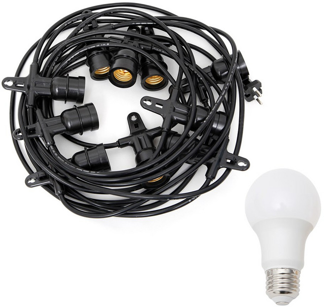 대세 파티조명 LED 벌브8W 램프 포함 파티라이트 스트링라이트 오징어등 줄조명 트리조명 캠핑조명 방수 야외조명, 전구색, 10M10구