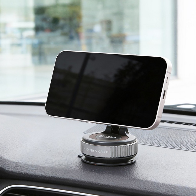 셀그립 초강력 진공흡착 차량용 맥세이프 거치대, 블랙, 1개