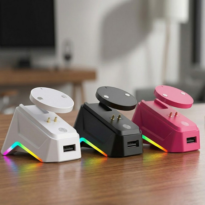 무선마우스 마그네틱 충전독 차징독 로지텍 지슈라2 지슈스 레이저 마우스 호환 충전 거치대, 화이트, AFO-D1충전독