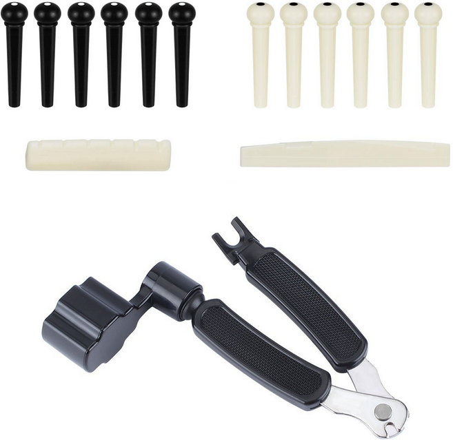 BGM 통기타 브릿지핀 새들 너트 리무버 세트, 1개