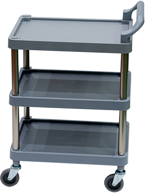 원스토몰 국산 부드러운 무소음 서빙카트 식당카트 소형 2단 3단 한손 양손, 1개, 회색 3단 소형 한손 기본고무바퀴