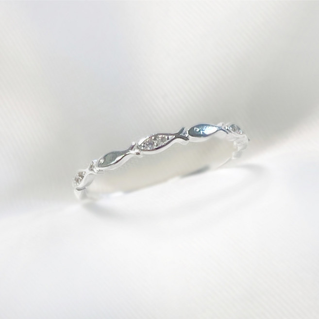 실버925 여성 재물 행운 7마리 물고기 반지 애끼 은 반지