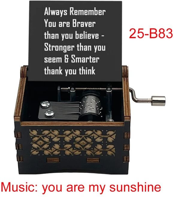 당신은 내 햇빛 뮤직 박스 검은 나무 새로운 디자인 친구 남편 아내 여자 친구 딸 생일 크리스마스 귀여운, 18 다크 그레이