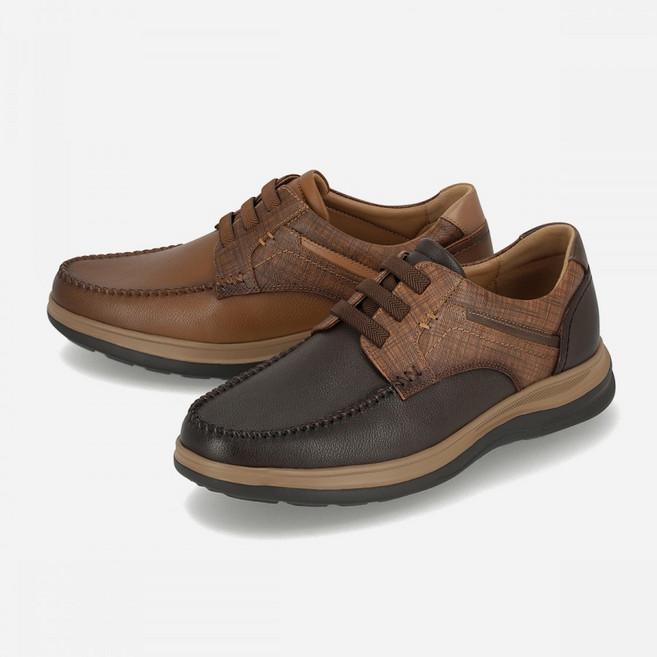 엘칸토 TOP.1 ML [신상 베스트 리오더] 남성 천연 소가죽 체크무늬 포인트 경량 컴포트 세미 캐주얼 세미 정장(4센치)