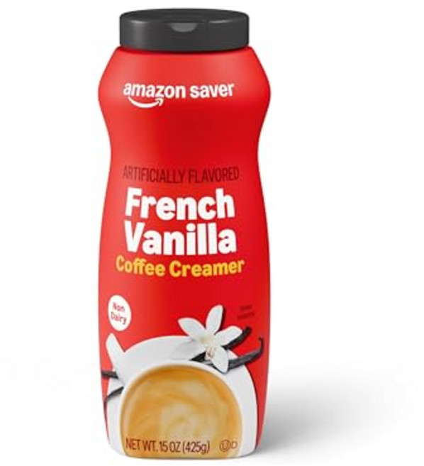 아마존 브랜드 - 해피 벨리 분말 비유제품 프렌치 바닐라 커 Amazon Saver French Vanilla Powdered Coffee Creamer 15 Oz (Previ, 425g, 1개