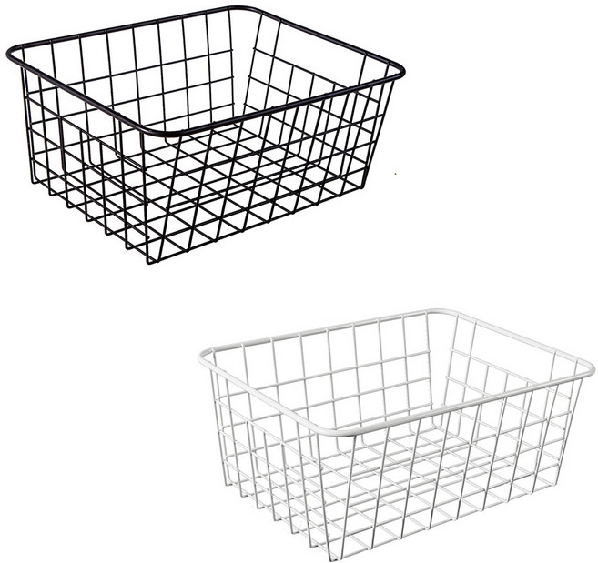 달빛마켓 스테인리스 와이어 바구니 철제바스켓, 화이트, 1개