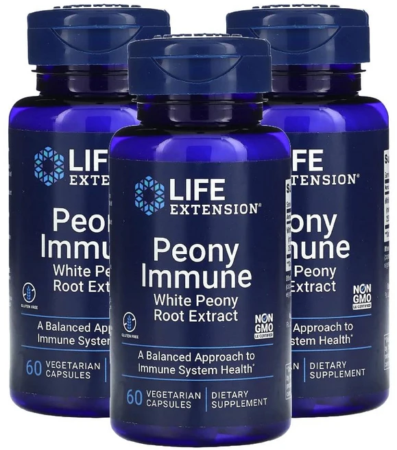라이프익스텐션 피오니 이뮨 백모란뿌리 피어니 파에오니플로린 Peony 60캡슐 3개, 60정 - 쿠팡
