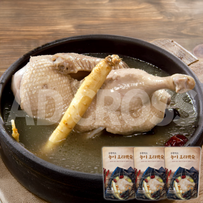 [인포벨]TV홈쇼핑정품 애드크로스 능이 오리 백숙 유황먹은 한방 보양 건강식 약재 나주 맛집 몸보신, 1세트, 3.6kg