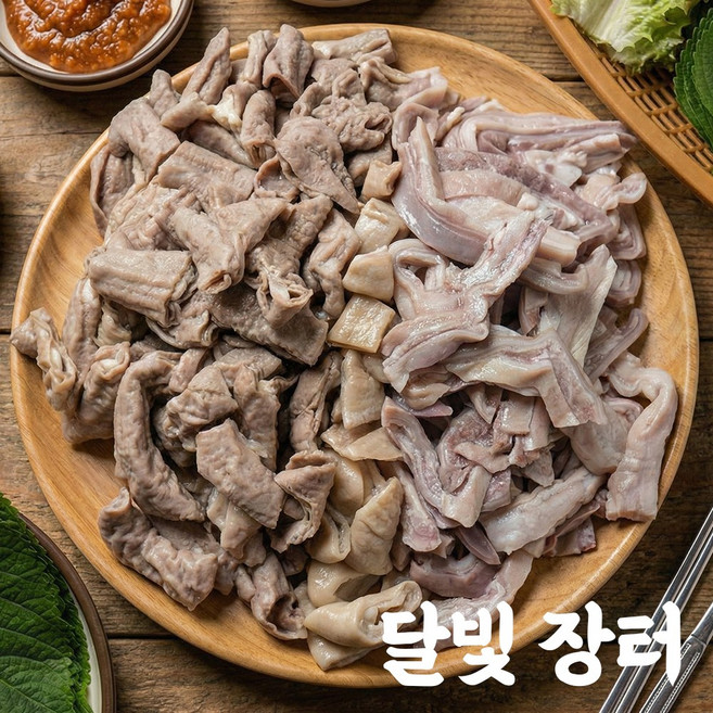 [달빛장터]당일도축 한돈 삶은 소창 오소리감투 세트/노포식 안주 볶음용, 1개, 770g