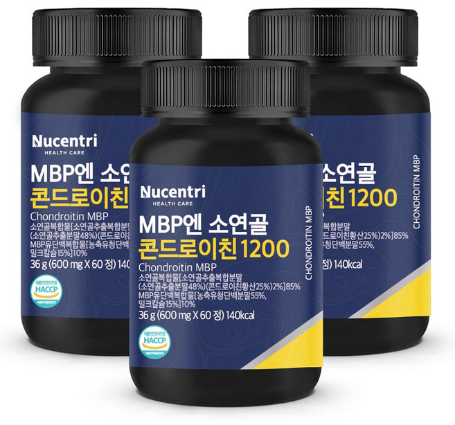 소연골 콘드로이친 1200 MBP 식약청 HACCP 인증, 3개, 60정